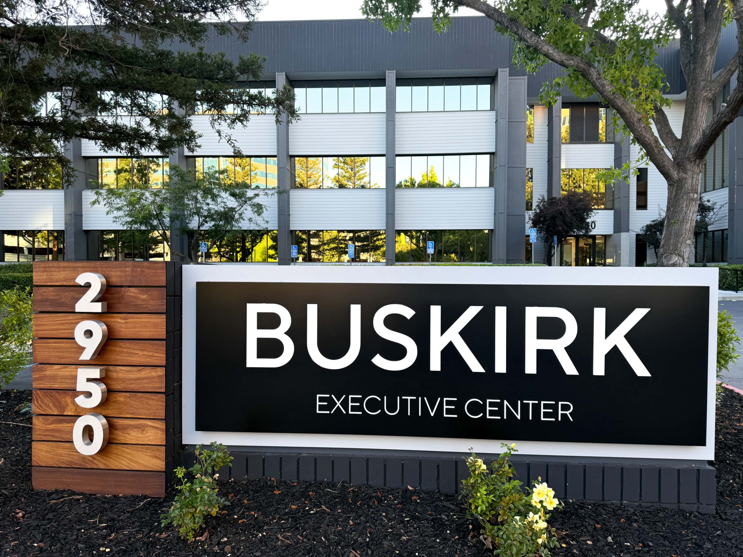Modern office building exterior at Buskirk Executive Center, designed for business success and professional growth.